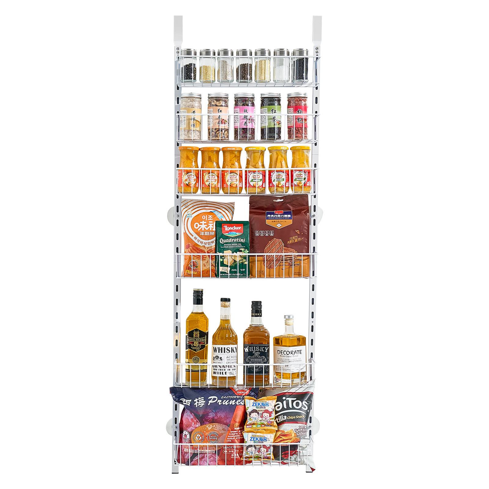 VEVOR Organisateur porte 6 niveaux, acier, blanc. - Image 9