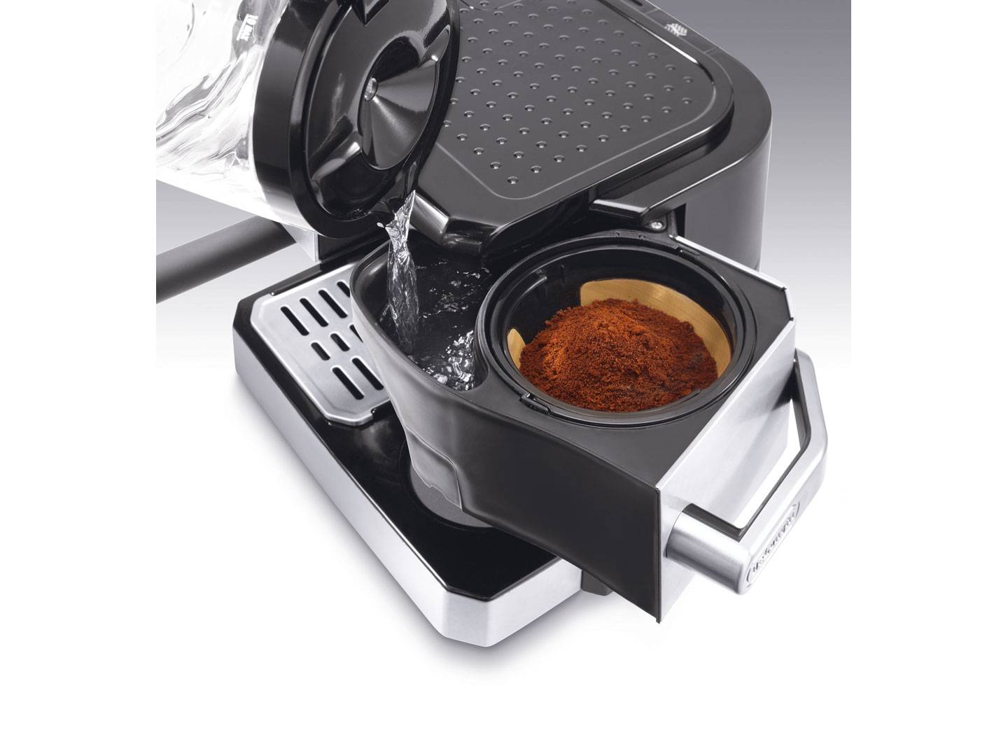Combiné expresso cafetière 15bars inox/noir BCO421S Delonghi - Image 3