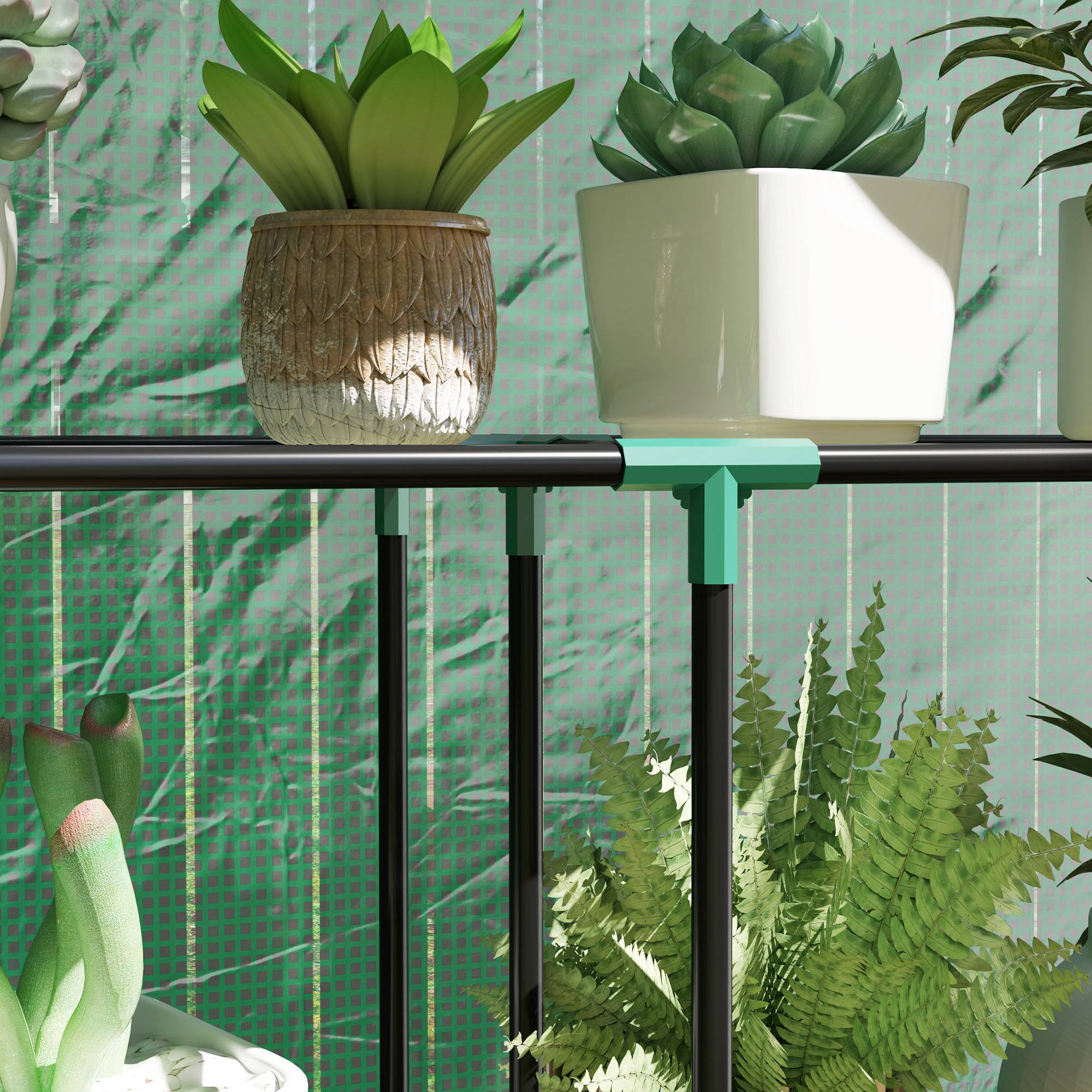 Sans Marque - Serre de jardin avec étagères 3 niveaux serre d'hivernage bâche renforcée en PE porte enroulable 100 x 40 x 150 cm vert - Image 10