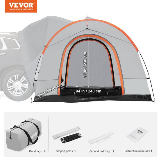 VEVOR Tente Arrière pour Voiture 240×240×230 cm, Imperméable PU2000 mm, pour Famille 6-8 Pers. - Image 7