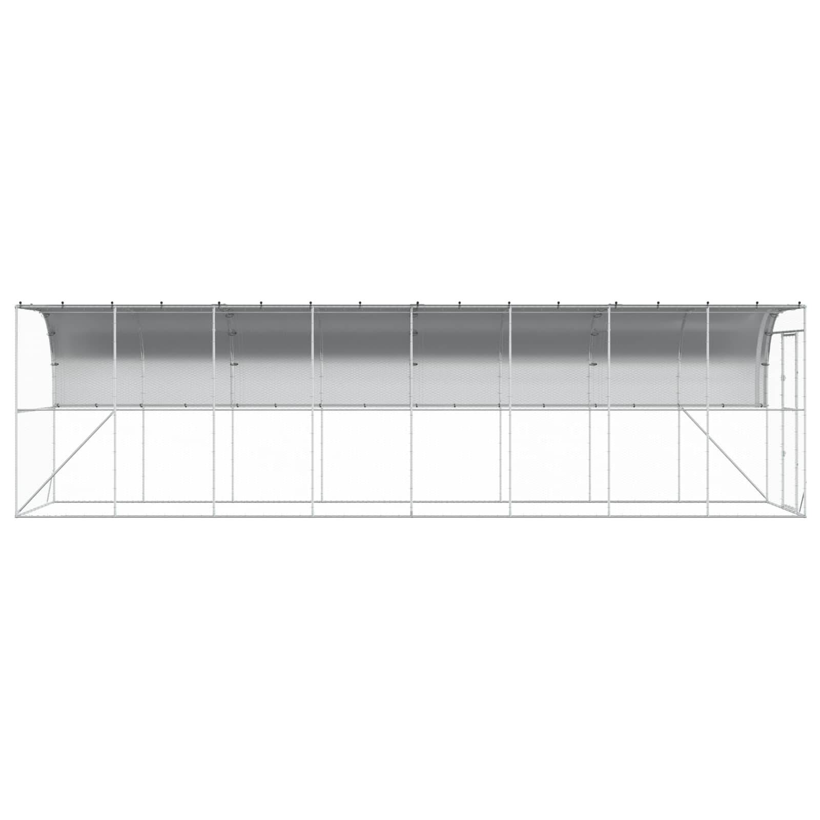 Vidaxl - Poulailler contre le mur Argenté 600 x 150 x 215 cm vidaXL 3434738 - Image 6