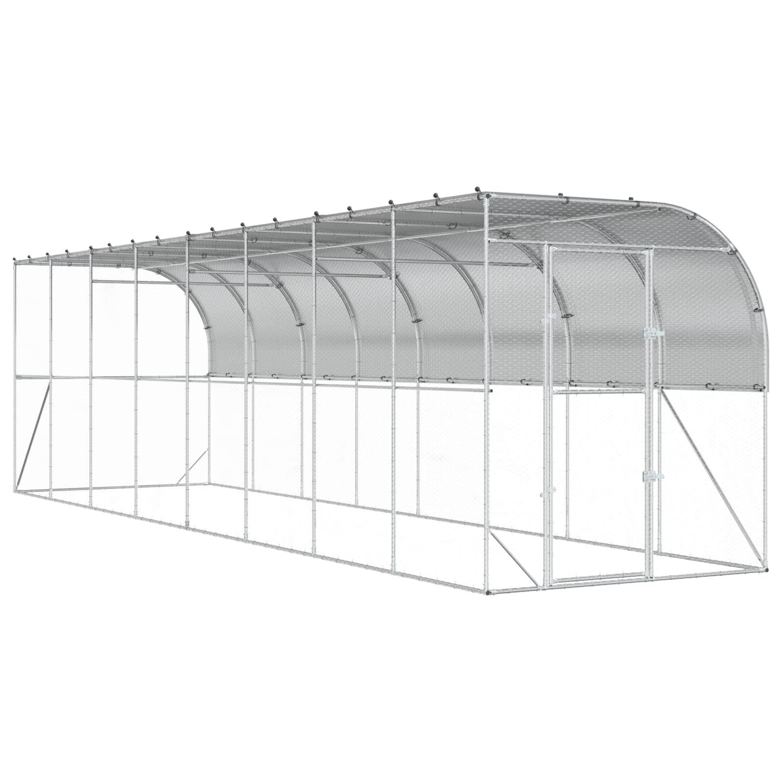 Vidaxl - Poulailler contre le mur Argenté 600 x 150 x 215 cm vidaXL 3434738 - Image 2