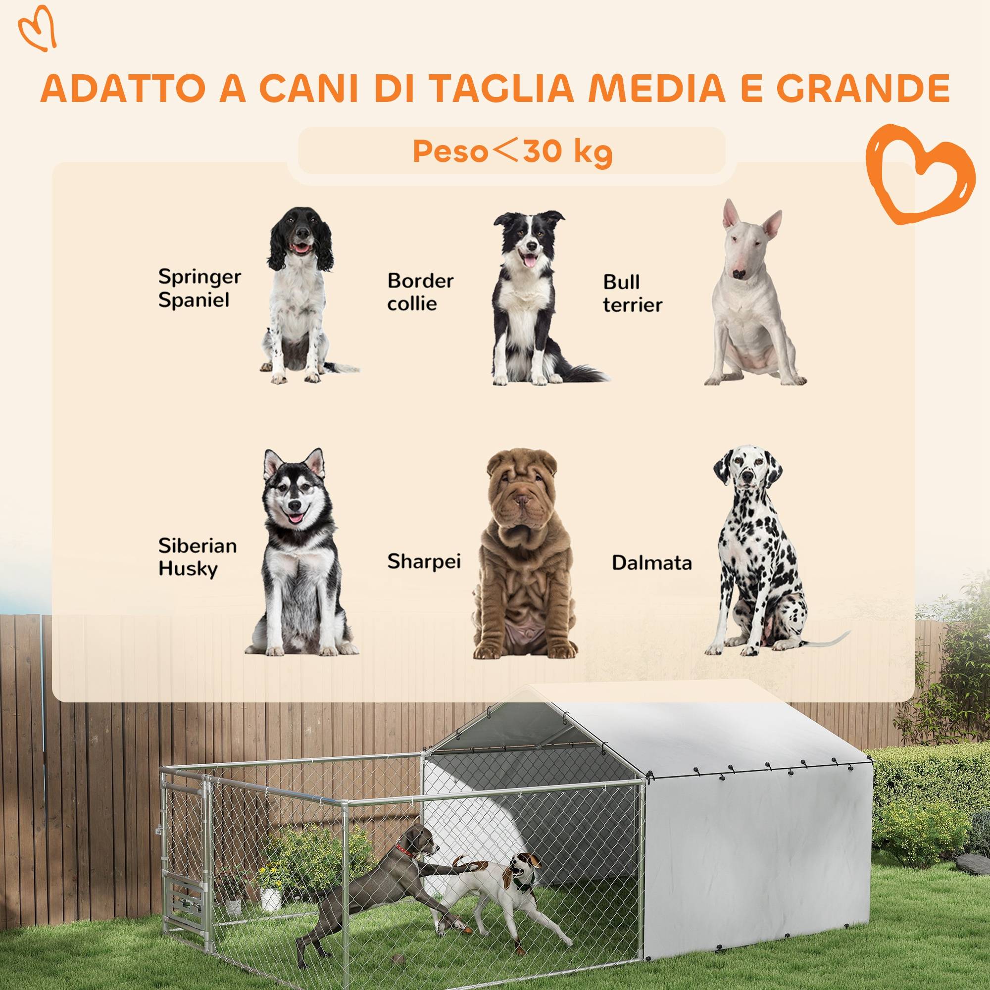 Parc pour chien avec couvercles et gamelles pivotantes, acier et tissu Oxford, 4 x 2,3 x 1,5 m, argent - Image 10