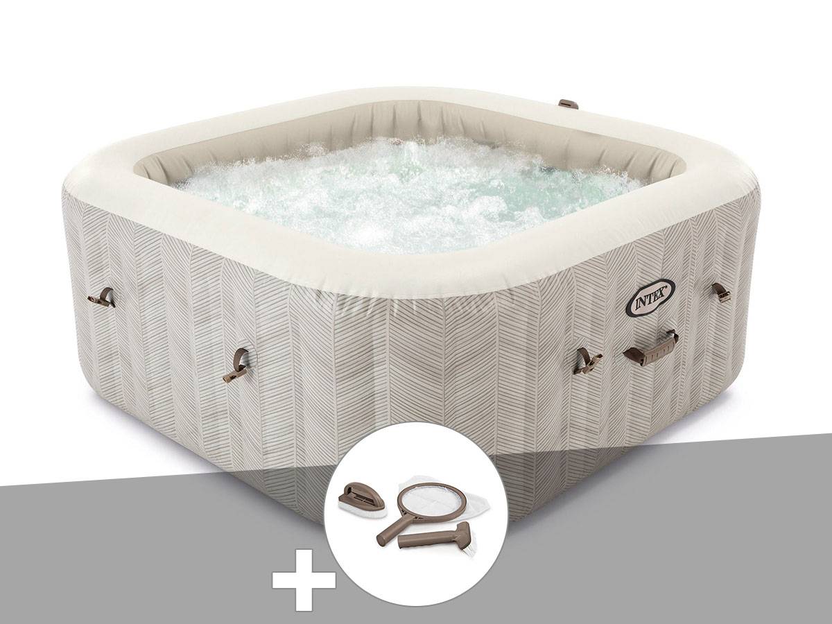 Kit spa gonflable Intex PureSpa Chevron carré Bulles 6 places + Kit d'entretien - Image 2