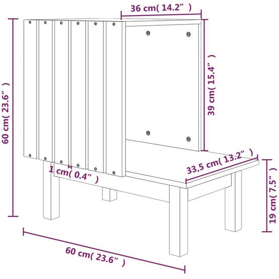 Maison pour chat bois de pin naturel 60 x 36 x 60 cm - PANGIVO - Image 8