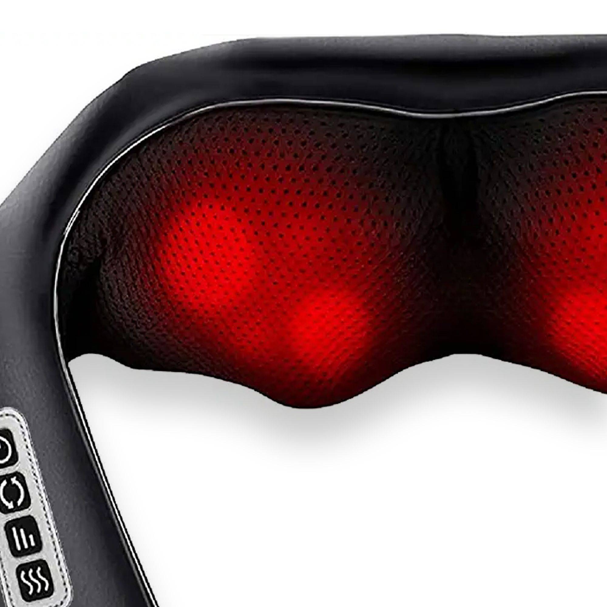 FISHTEC - Masseur Cervical Cou Epaules et Dos Appareil de Massage Électrique Chauffant avec Rouleaux Shiatsu 3 Vitesses Réglables Cuir Gris - Image 9