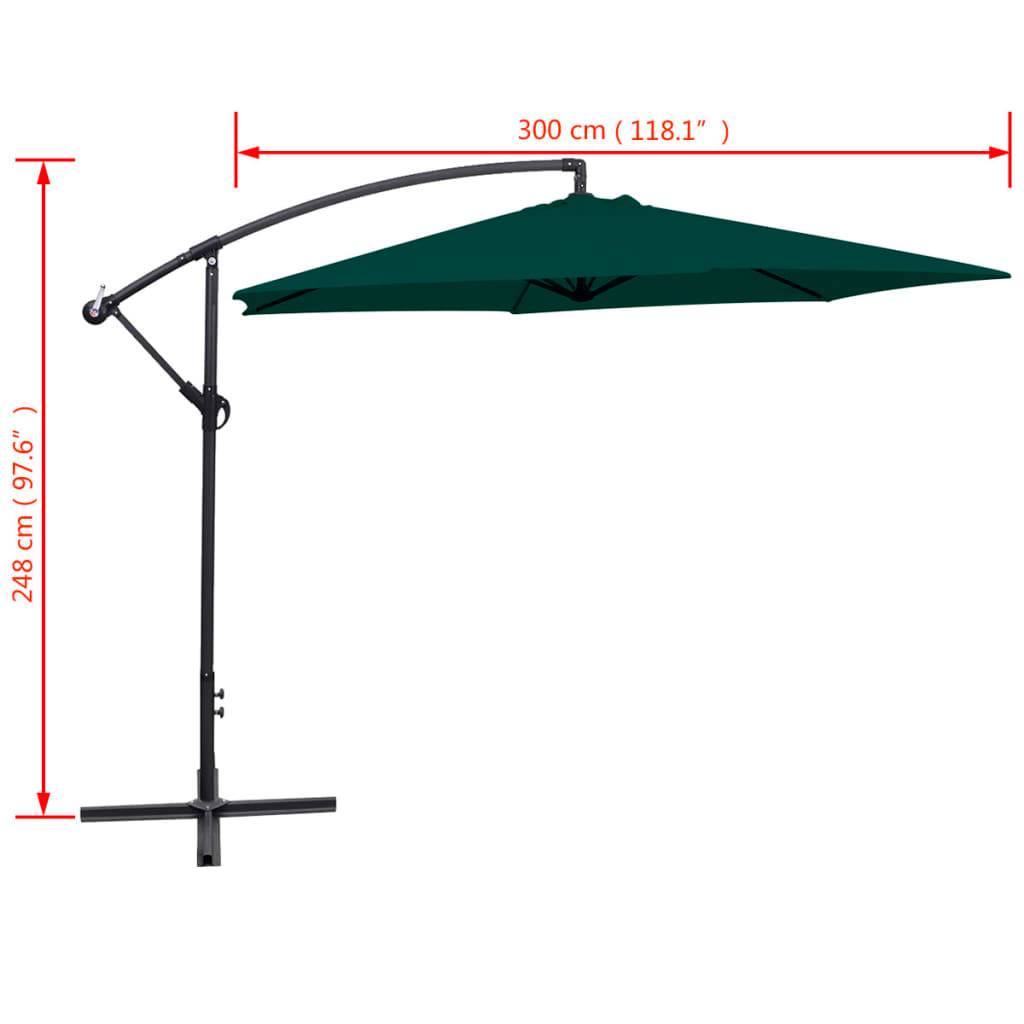 Helloshop26 - Parasol meuble de jardin en porte-à-faux 3 m vert - Image 7