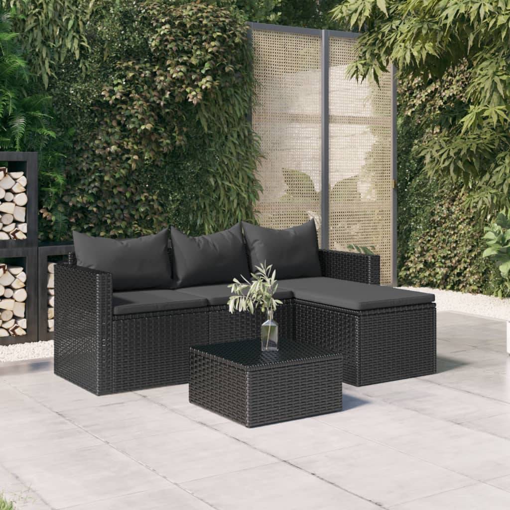 Vidaxl - Salon de jardin Noir Résine tressée vidaXL 362330 - Image 1