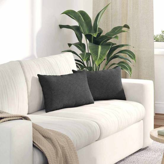 Coussins de canapé 2 pcs Gris foncé 50 x 30 cm Maison Chic - Image 2