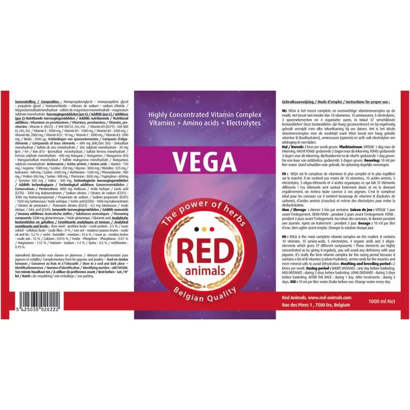 Vega vitamines volailles, pigeons et lapins 0,25 - 0,5 et 1 L Red Animals - Image 2