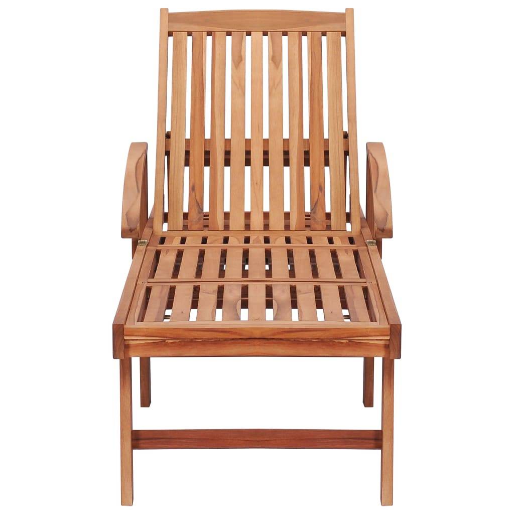 Helloshop26 - Lot de 2 transats chaise longue bain de soleil lit de jardin terrasse meuble d'extérieur avec coussin carreaux rouge teck solide - Image 5