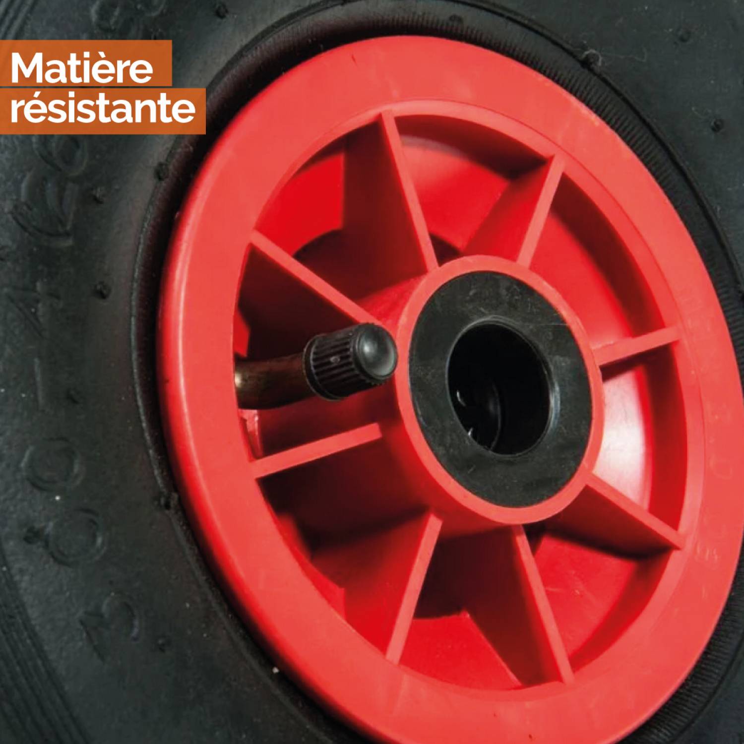 Linxor - Lot de 2 roues gonflables pour chariot 26 x 8.5  cm - Axe 25 mm - Image 3