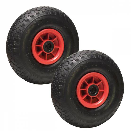 Linxor - Lot de 2 roues gonflables pour chariot 26 x 8.5 cm - Axe 25 mm - Image 1