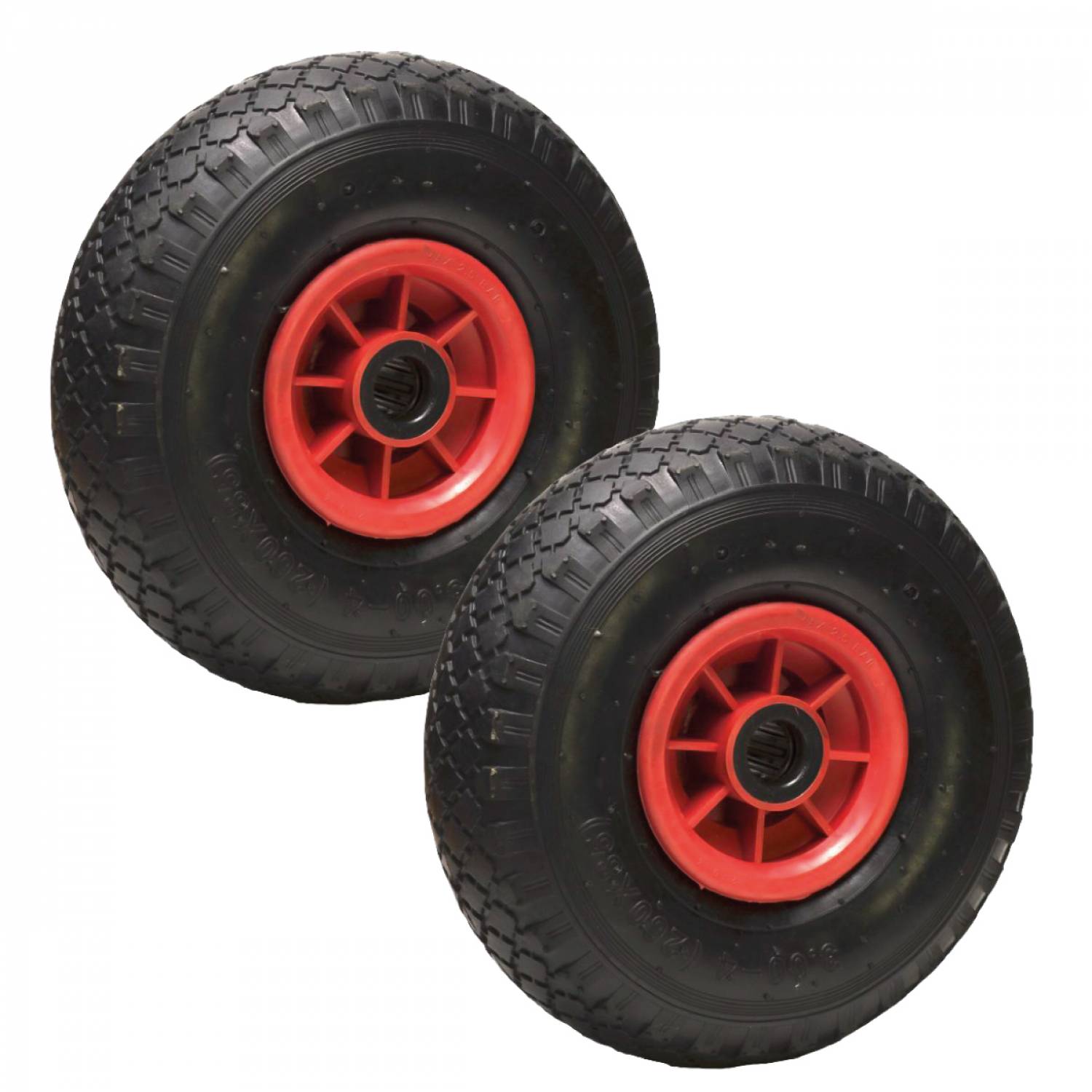 Linxor - Lot de 2 roues gonflables pour chariot 26 x 8.5  cm - Axe 25 mm - Image 1