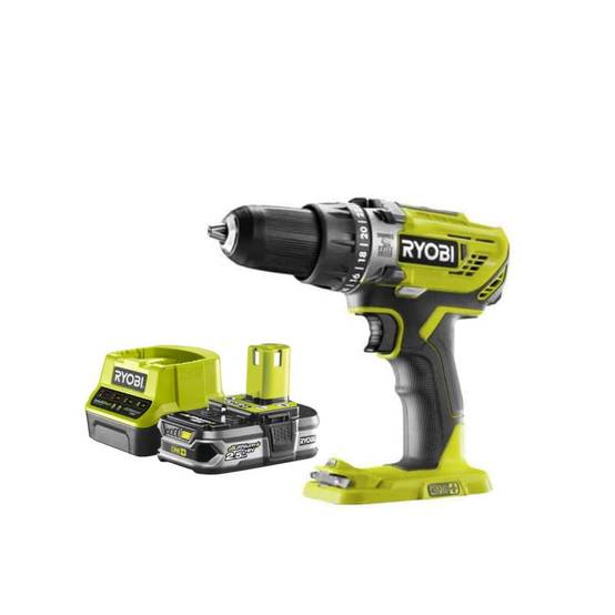 Ryobi - Pack RYOBI Perceuse à percussion 18V One+ R18PD3-0 - 1 Batterie 2.5Ah - 1 Chargeur rapide RC18120-125