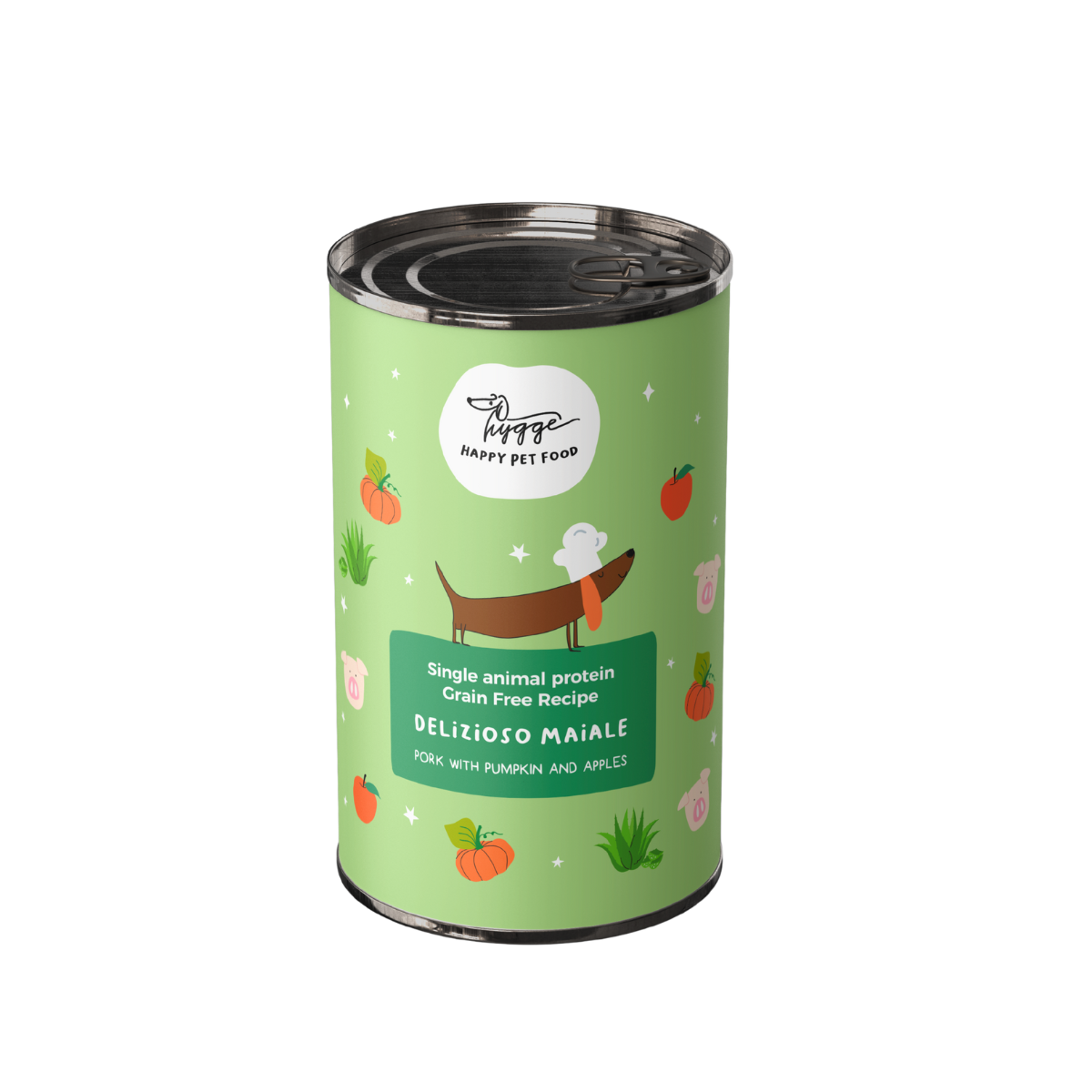 Monoprotéique Délicieux porc avec citrouille pomme et aloe - 12 boîtes