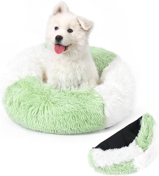 Panier Chat Rond Dehoussable et Lavable 40 cm vert