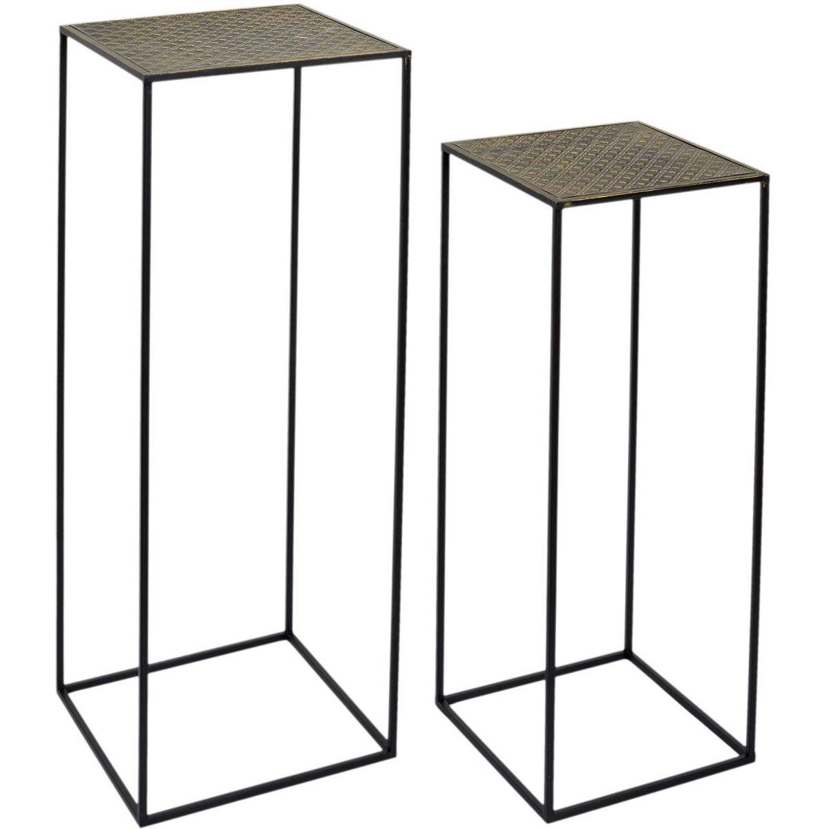 The Home Deco Factory - Sellette en métal martelé Mirage (Lot de 2) - Image 1