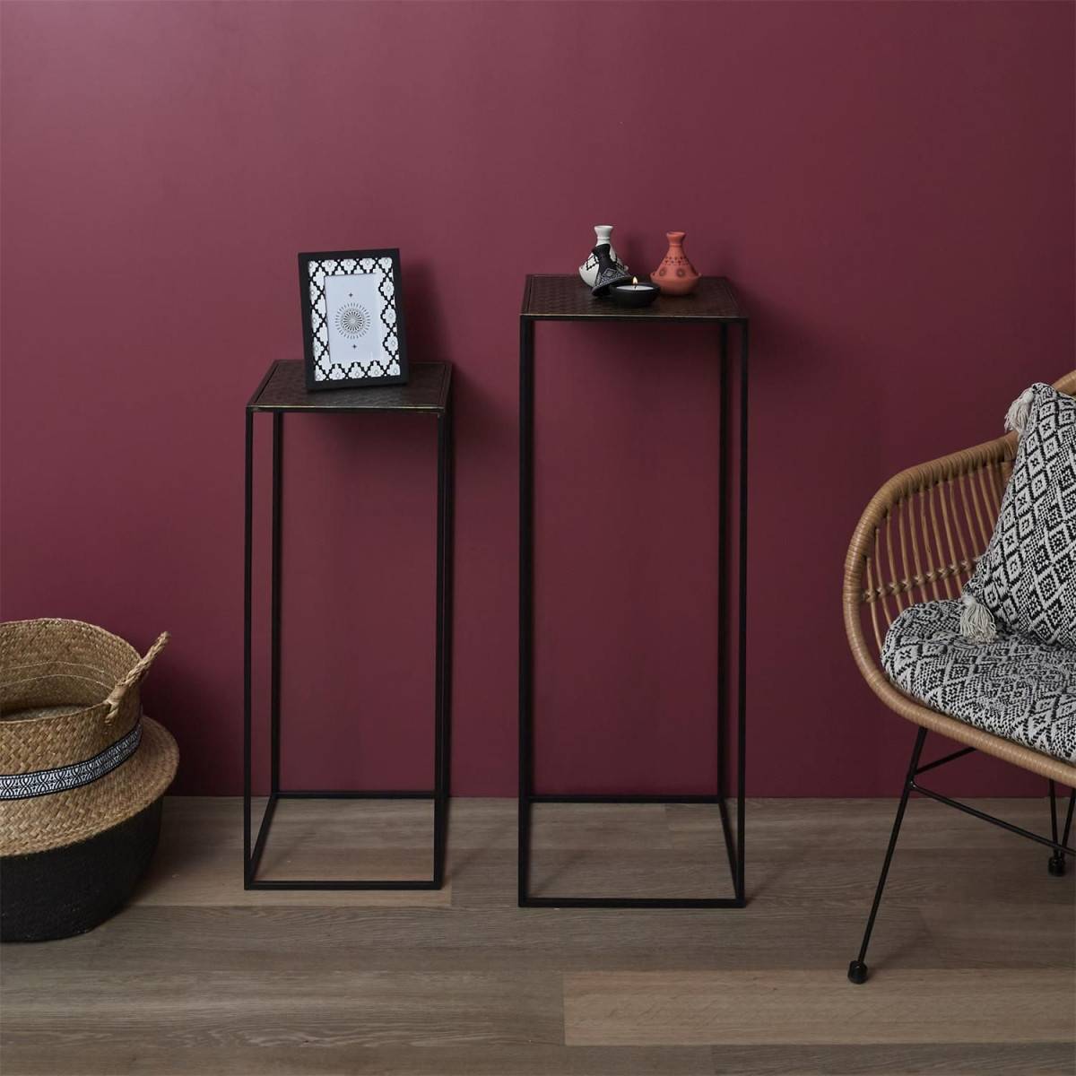 The Home Deco Factory - Sellette en métal martelé Mirage (Lot de 2) - Image 8