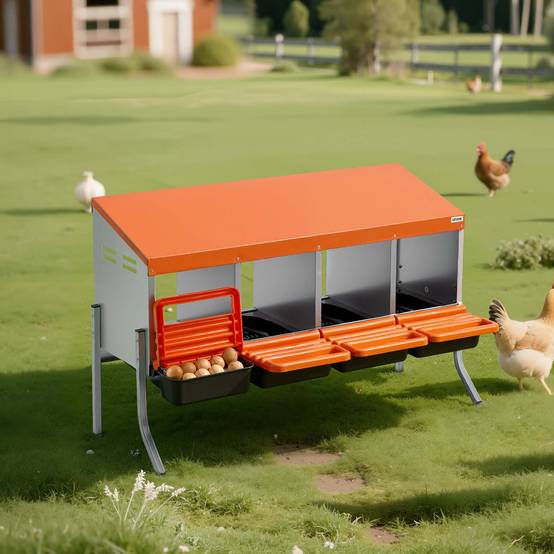 VEVOR Pondoir à Poules Nichoir 4 Compartiments Pieds de Support 106x52,5x67,5 cm - Image 8