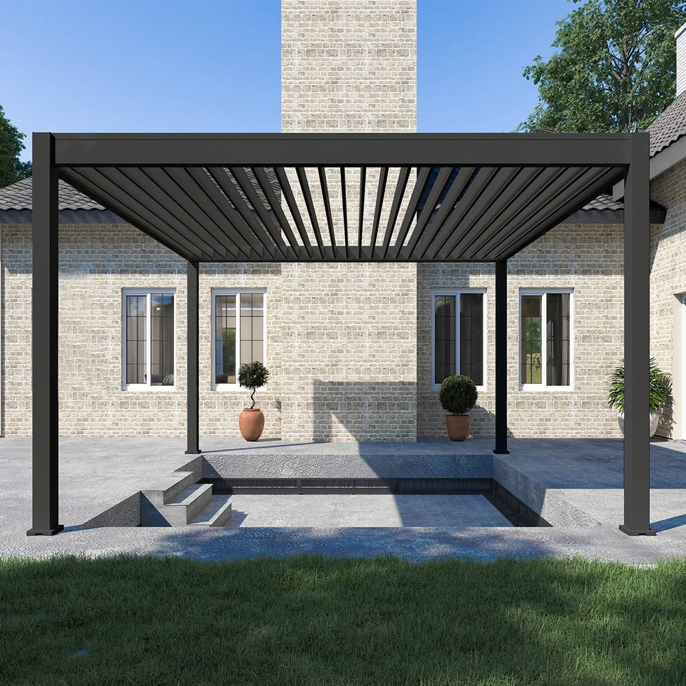 Ombrea - Pergola bioclimatique Ombréa autoportante 4x4M - Anthracite - ELMO Ombréa - Image 1