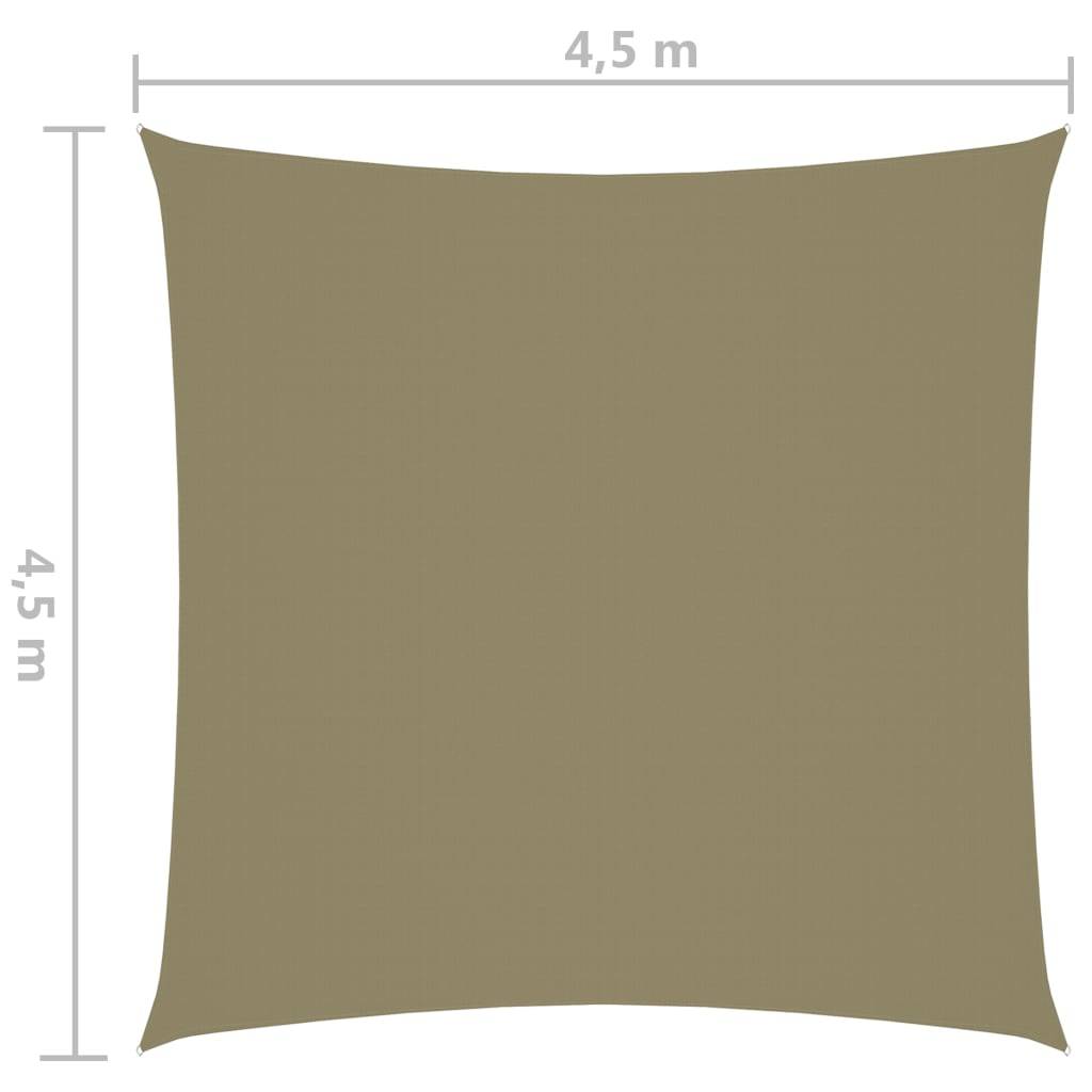 Helloshop26 - VVoile toile d'ombrage parasol tissu oxford carré 4,5 x 4,5 m beige - Image 6