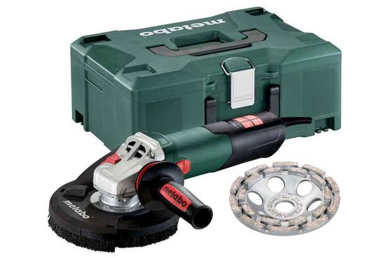 Metabo - Meuleuse de rénovation RSEV 17-125 - Coffret Metabox + capot d'aspiration meule boisseau diamantée