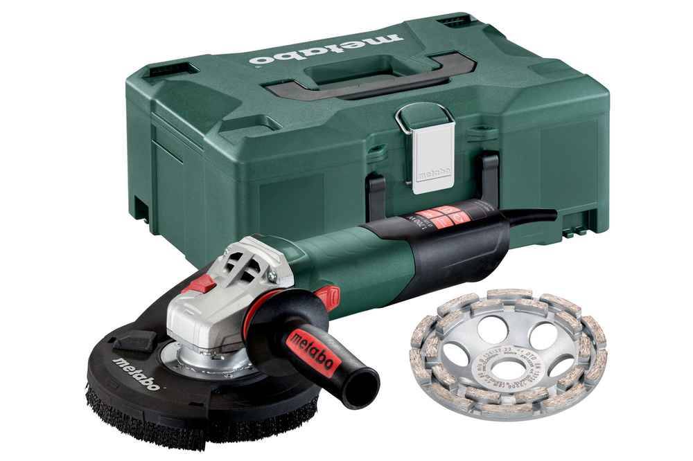 Metabo - Meuleuse de rénovation RSEV 17-125 - Coffret Metabox + capot d'aspiration meule boisseau diamantée