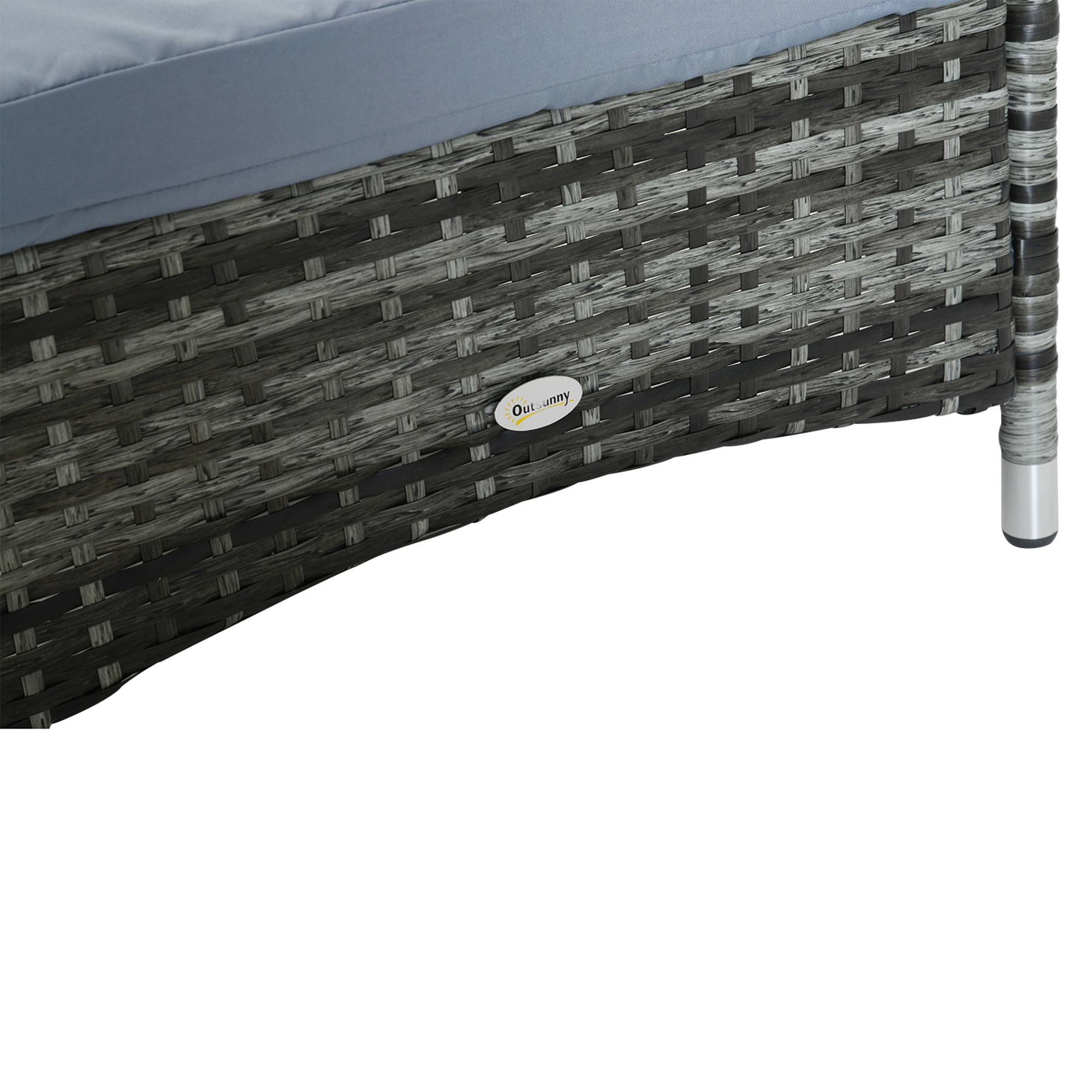 PANGIVO - Bain de soleil résine tressée gris 200 x 73 x 103 cm - PANGIVO - Image 10
