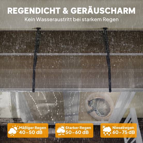 Auvent de porte polycarbonate marron 303 x 96 x 27 cm - PANGIVO - Image 7