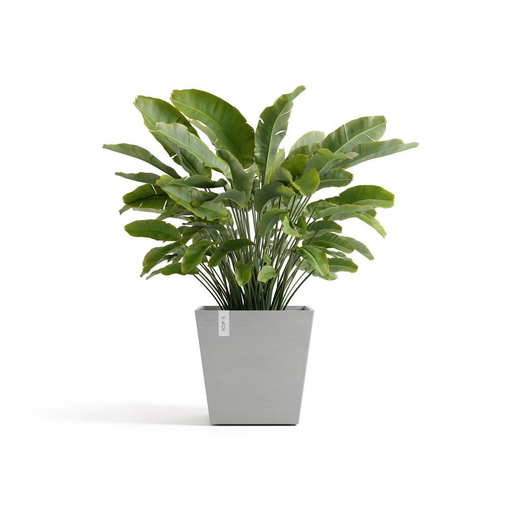 Ecopots - Pot Carré Rotterdam 45 Blanc Gris + réservoir d'eau - 45,4 x 45,4 x H. 44 cm - 63,5 L ECOPOTS - Image 1