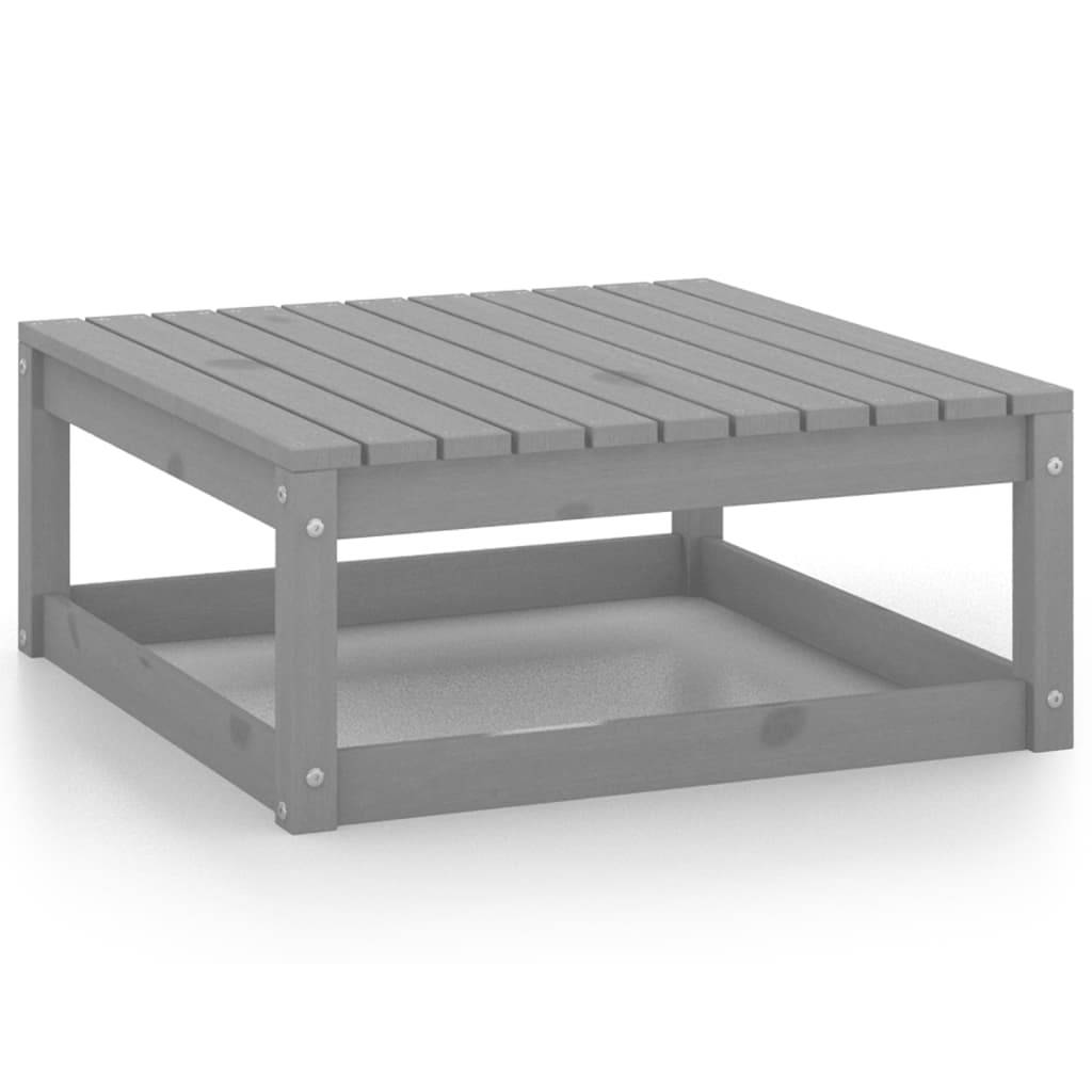Helloshop26 - Salon de jardin meuble d'extérieur ensemble de mobilier 3 pièces gris bois de pin massif - Image 6