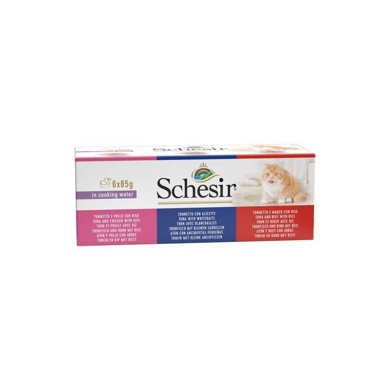 Autre - Pack de pâtée naturel 3 saveurs chat (boite 6x85g) - SCHESIR 6x85 g - Image 1