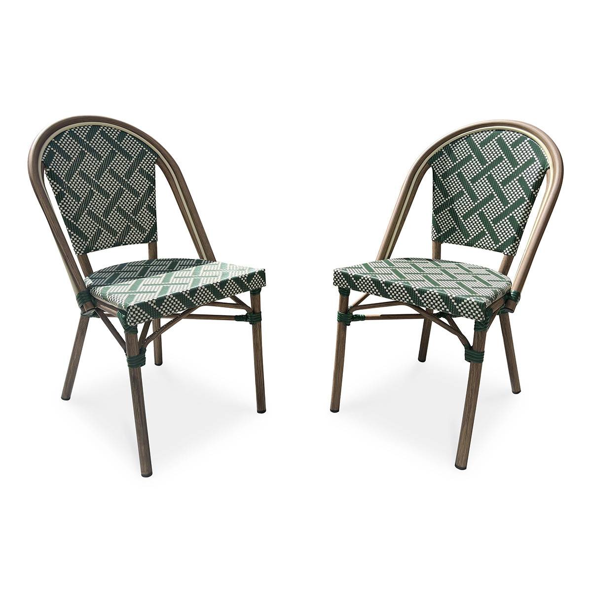 Paris Prix - Lot de 2 Chaises de Jardin Empilable "Bistro" 87cm Vert - Image 1