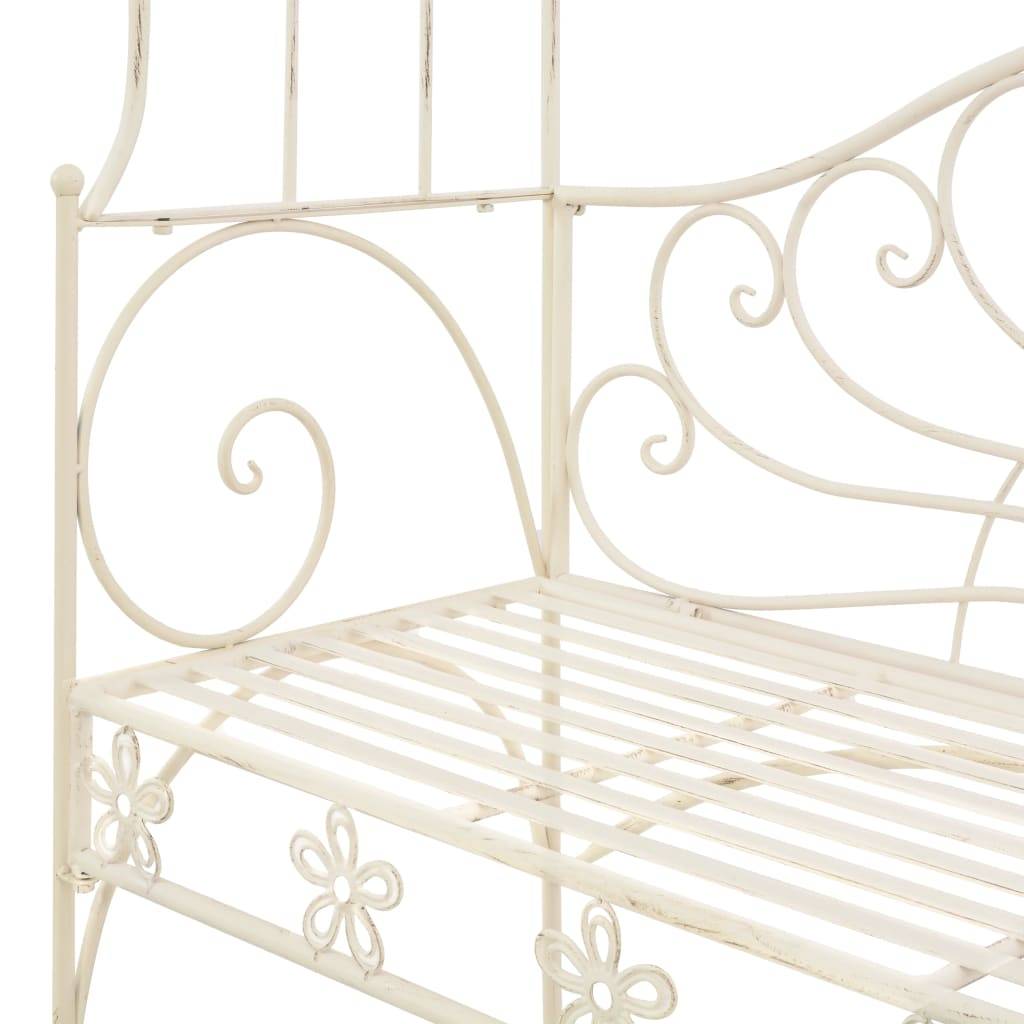 Maison Chic - Banc de jardin | Banquette De Jardin | Banc Extérieur 122 cm Fer Blanc antique Maison Chic - Image 5