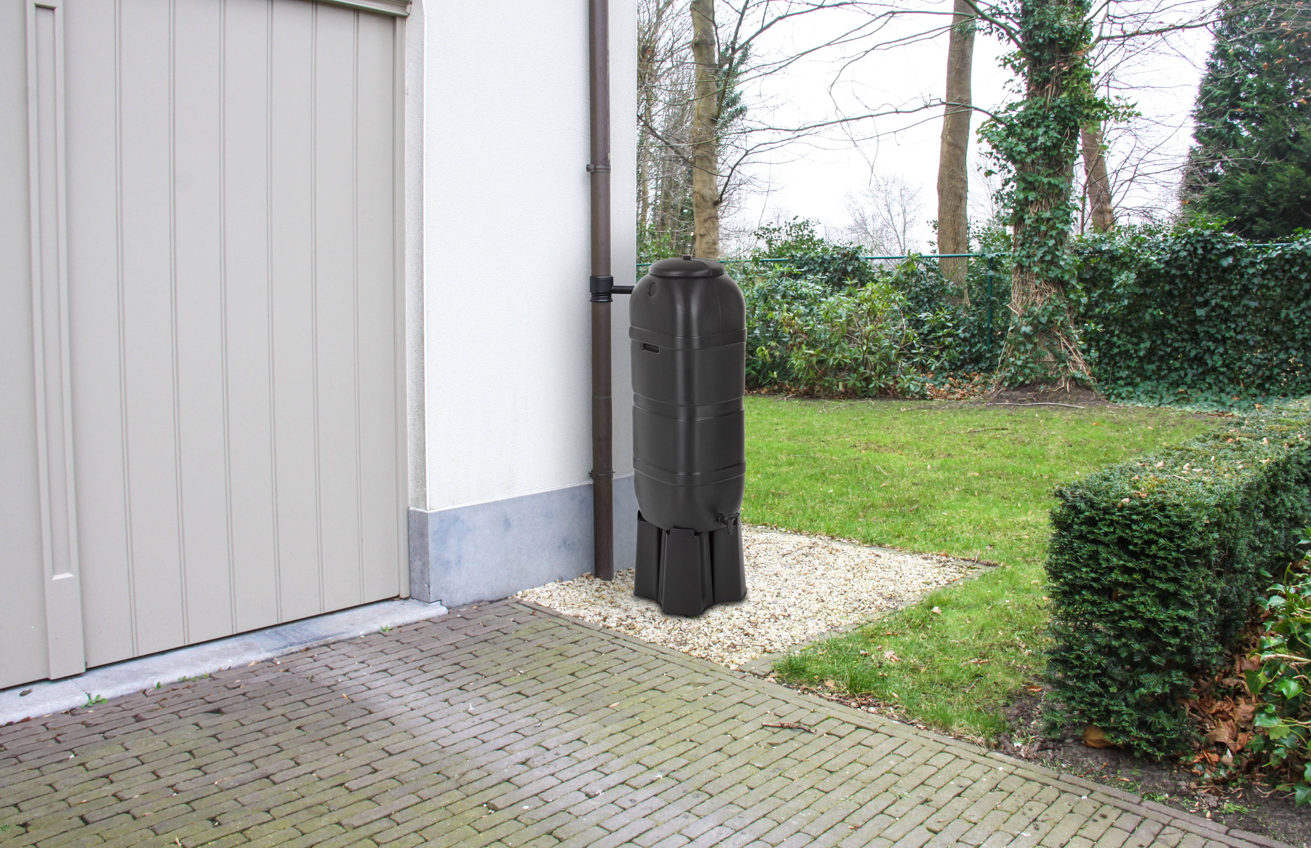 Practo Garden - Tonneau récupérateur eau de pluie avec couvercle et robinet - PRACTO GARDEN - Image 3