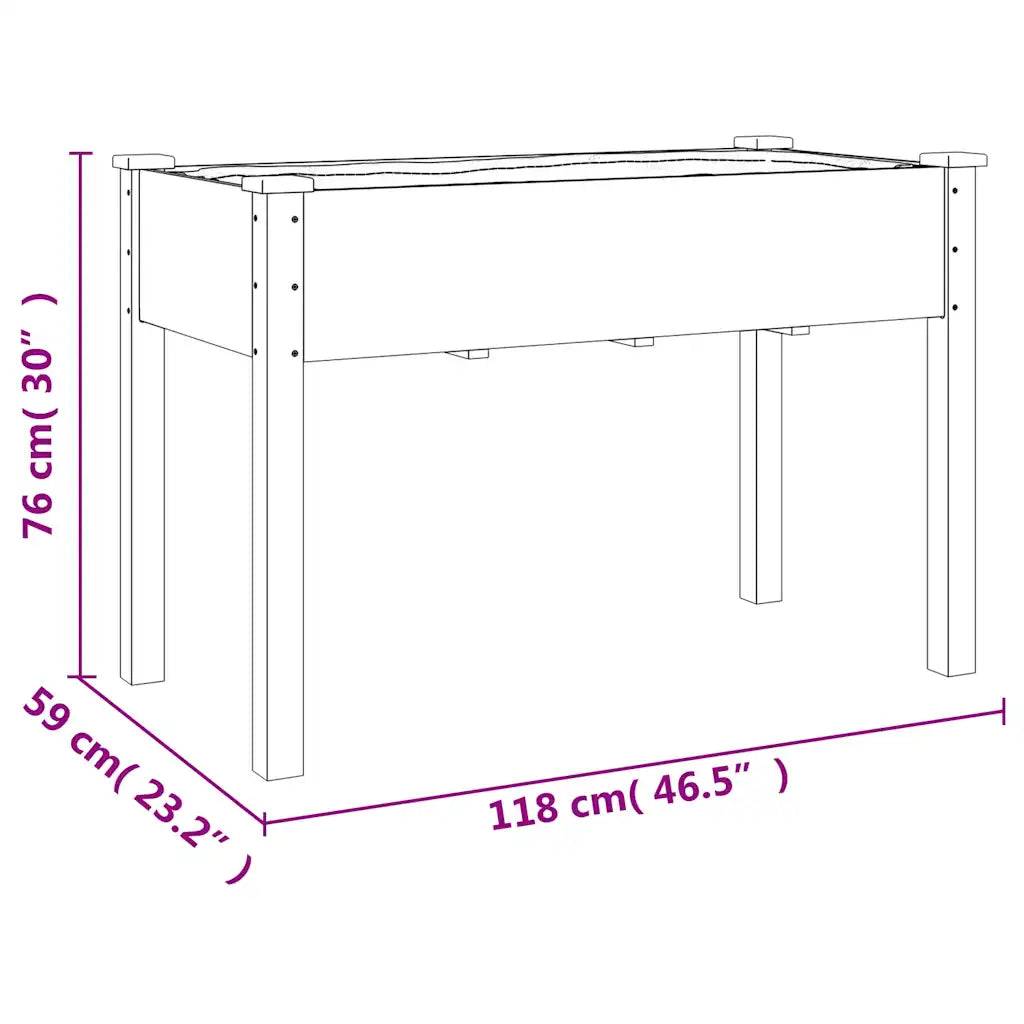 Helloshop26 - Jardinière avec doublure pratique tendance jardin extérieur 118 x 59 x 76 cm en bois massif gris - Image 6