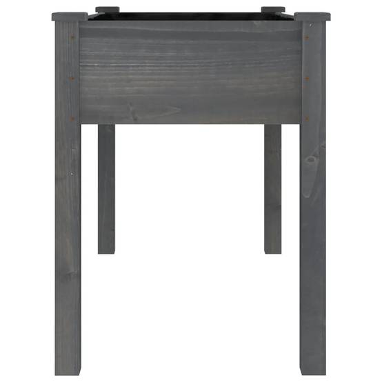 Helloshop26 - Jardinière avec doublure pratique tendance jardin extérieur 118 x 59 x 76 cm en bois massif gris - Image 3