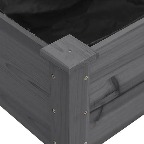 Helloshop26 - Jardinière avec doublure pratique tendance jardin extérieur 118 x 59 x 76 cm en bois massif gris - Image 5