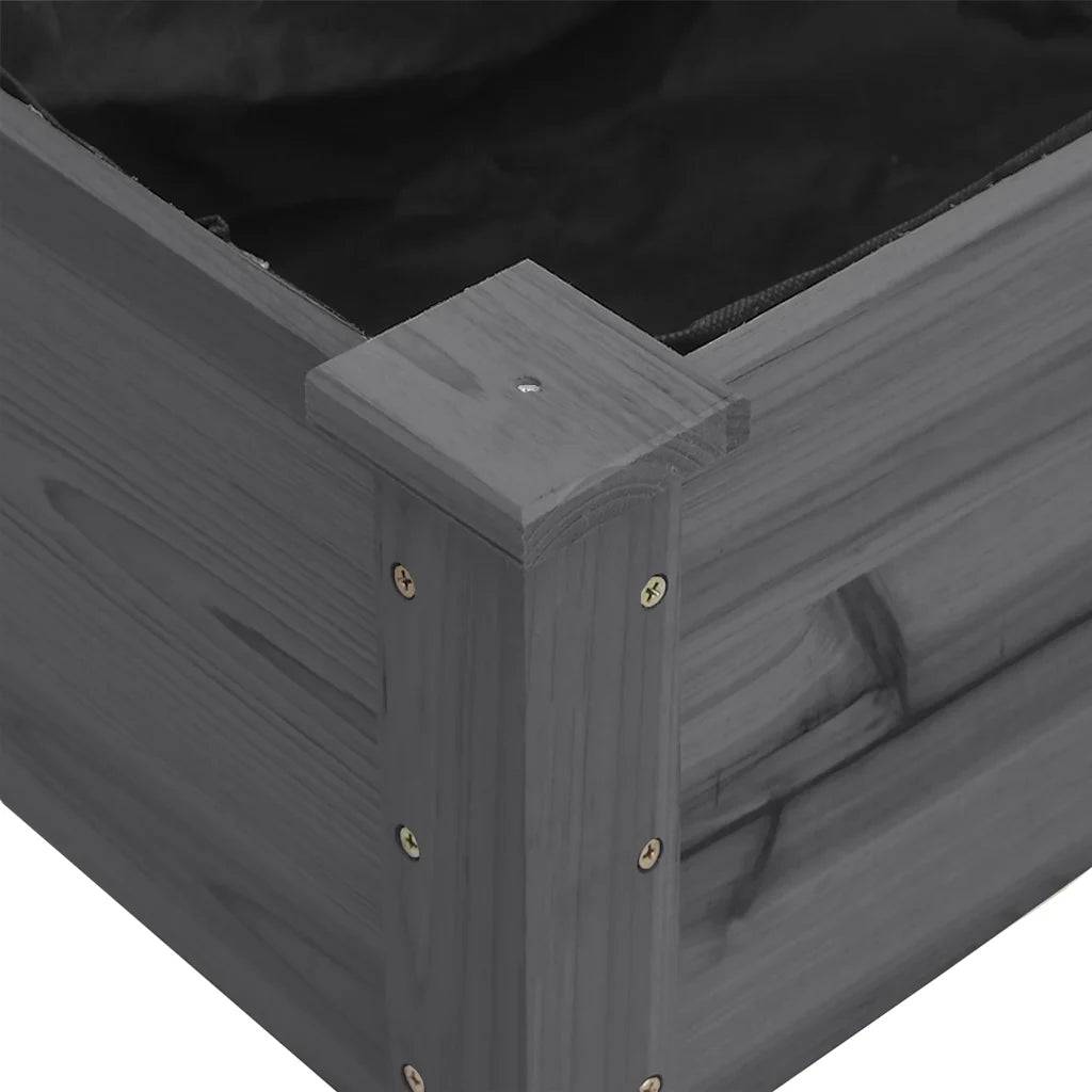 Helloshop26 - Jardinière avec doublure pratique tendance jardin extérieur 118 x 59 x 76 cm en bois massif gris - Image 5