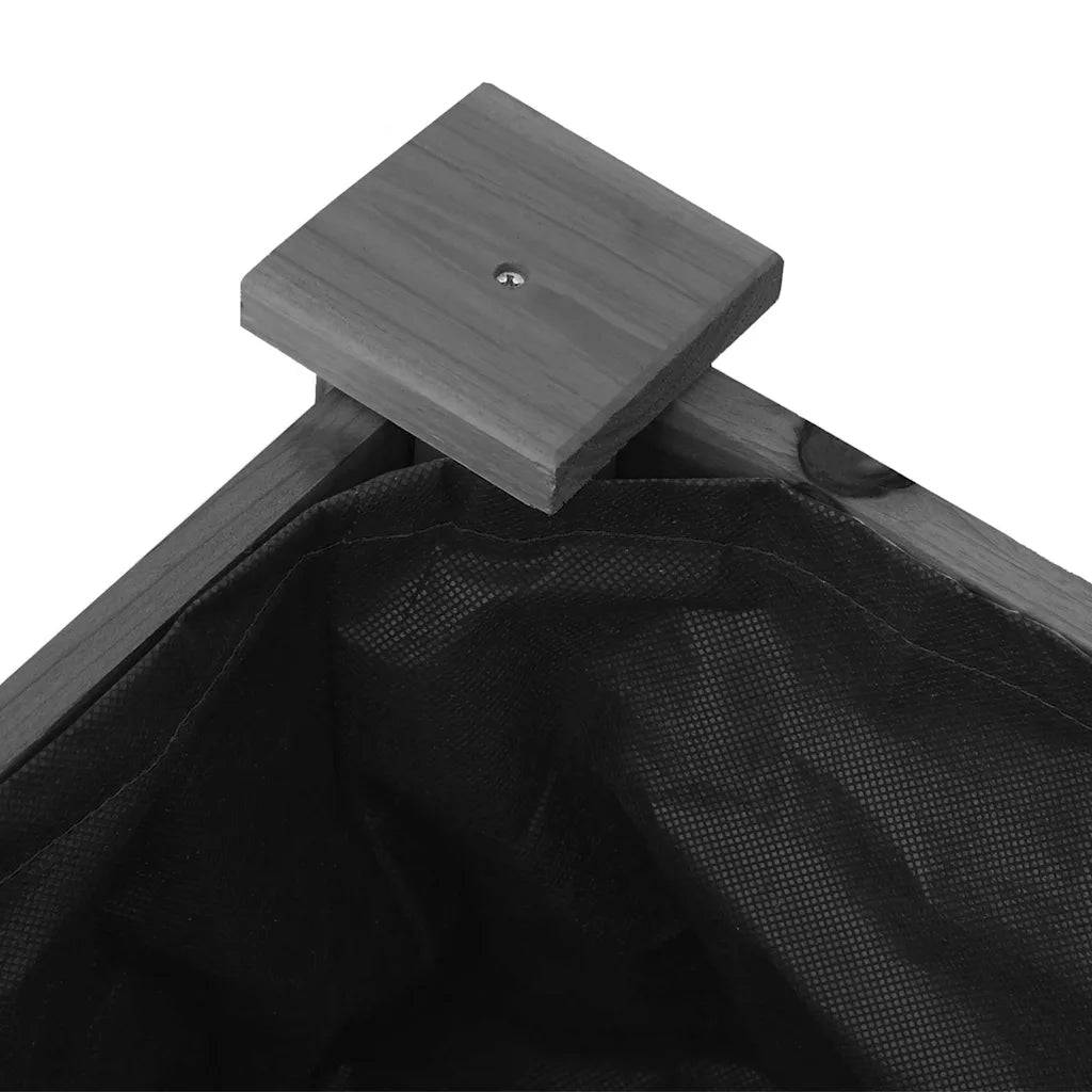 Helloshop26 - Jardinière avec doublure pratique tendance jardin extérieur 118 x 59 x 76 cm en bois massif gris - Image 4