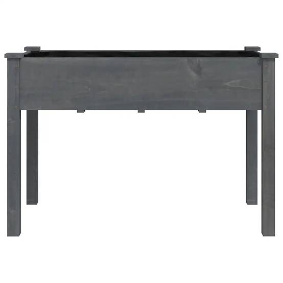 Helloshop26 - Jardinière avec doublure pratique tendance jardin extérieur 118 x 59 x 76 cm en bois massif gris - Image 2