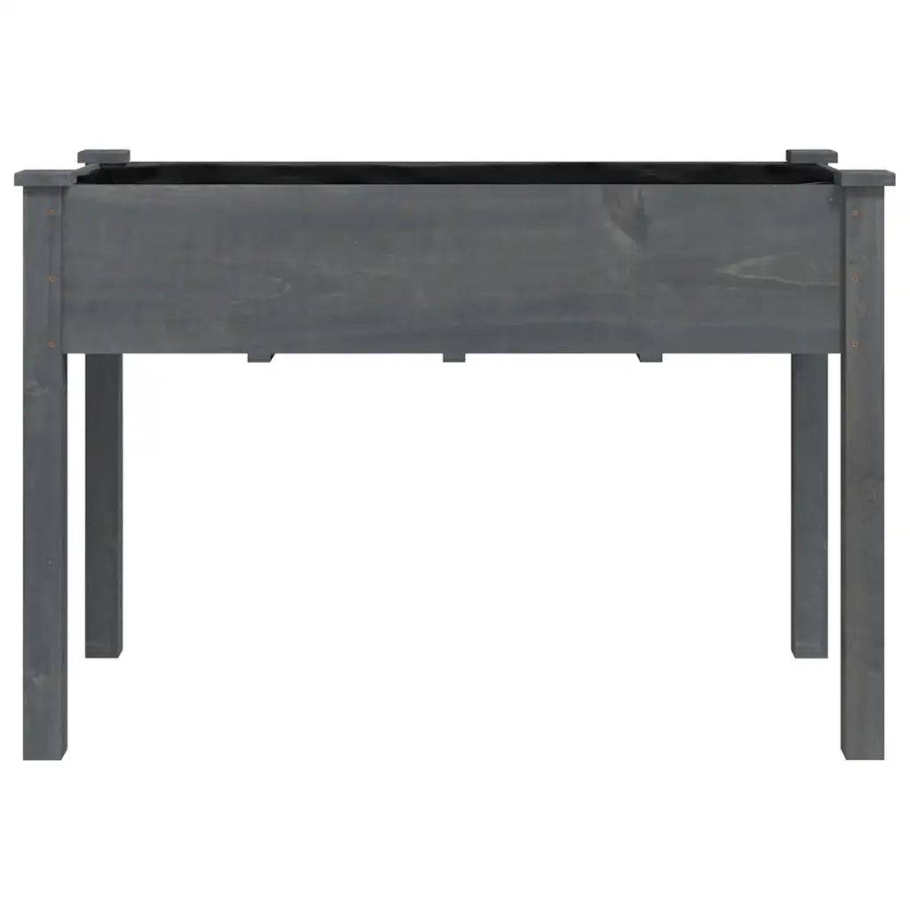 Helloshop26 - Jardinière avec doublure pratique tendance jardin extérieur 118 x 59 x 76 cm en bois massif gris - Image 2