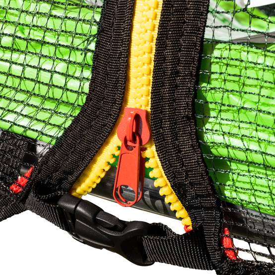 Pack Premium Trampoline 245cm réversible vert / bleu CANBERRA + filet, échelle, bâche et kit d'ancrage - HAPPY GARDEN - Image 4