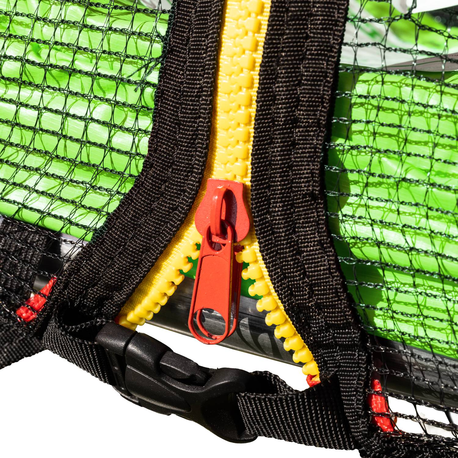 Pack Premium Trampoline 245cm réversible vert / bleu CANBERRA + filet, échelle, bâche et kit d'ancrage - HAPPY GARDEN - Image 4