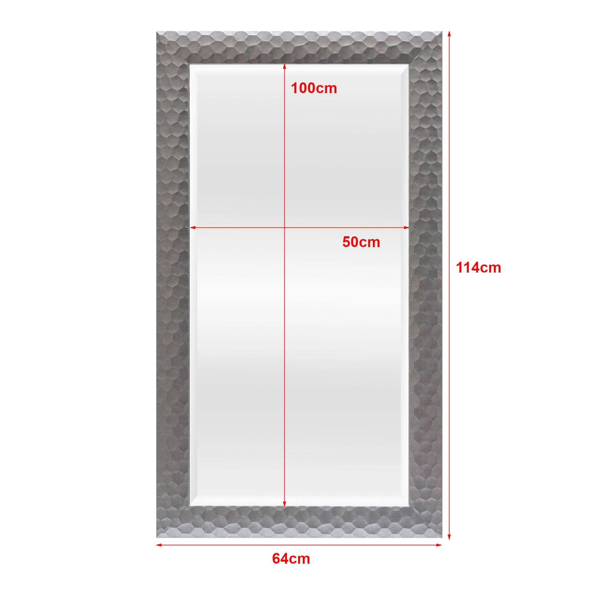 Miroir mural ocre rectangulaire 114 x 64 cm argenté - Image 3