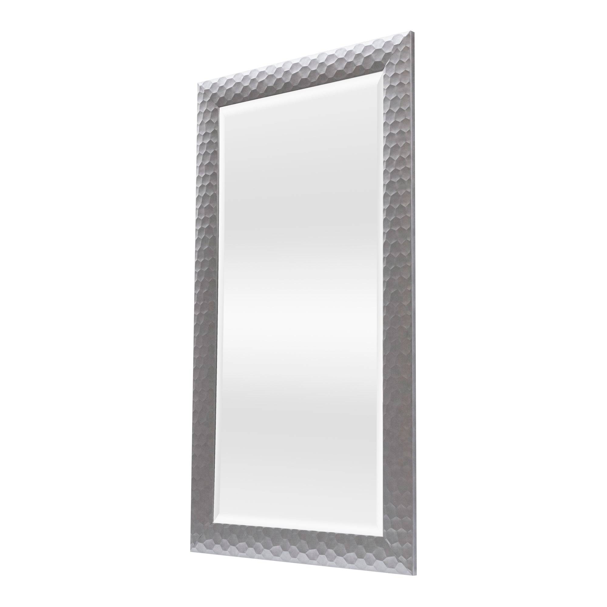 Miroir mural ocre rectangulaire 114 x 64 cm argenté - Image 1