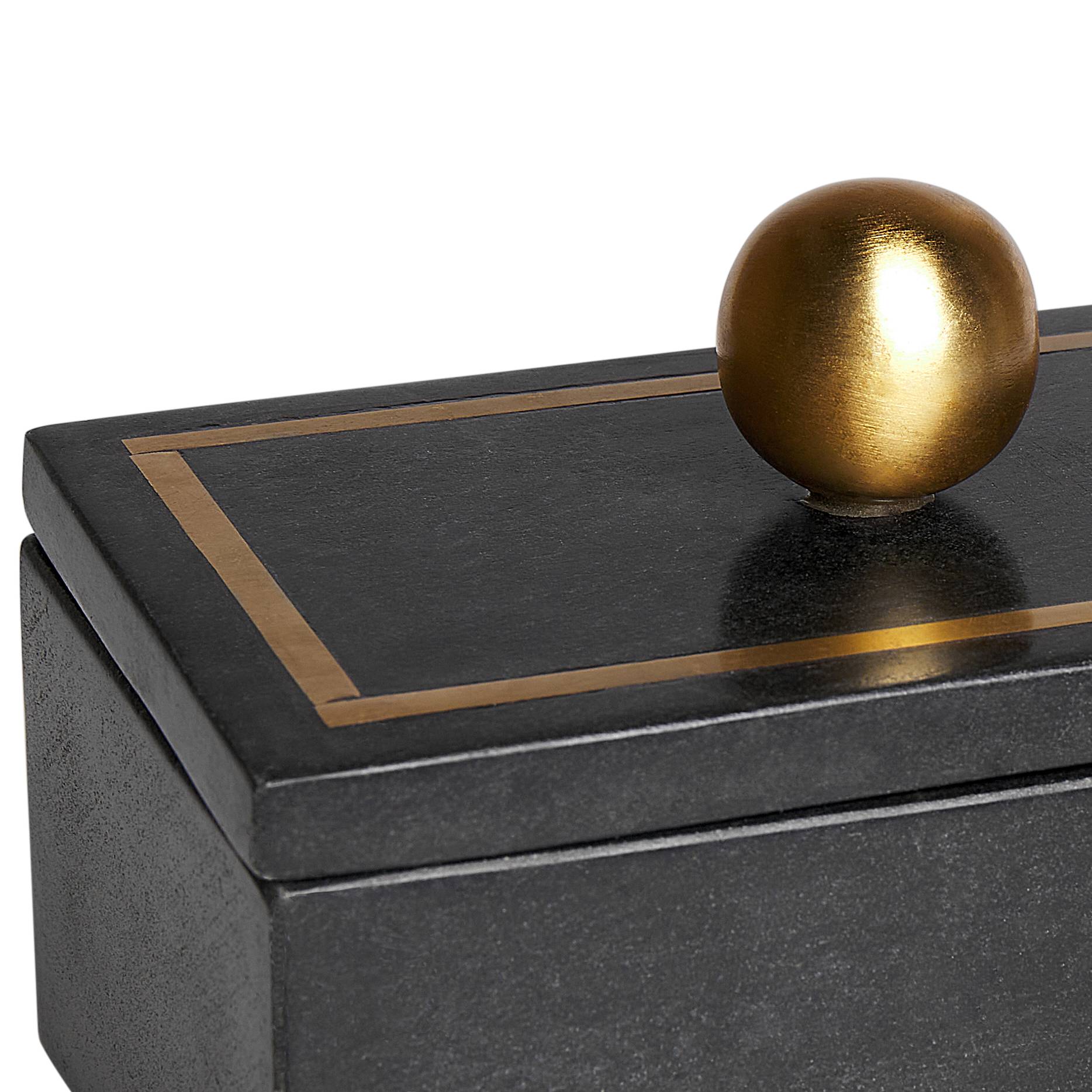 Beliani - Boîte Décorative Noire Marbre de Rangement pour Bijoux Style Moderne Glam - Image 6