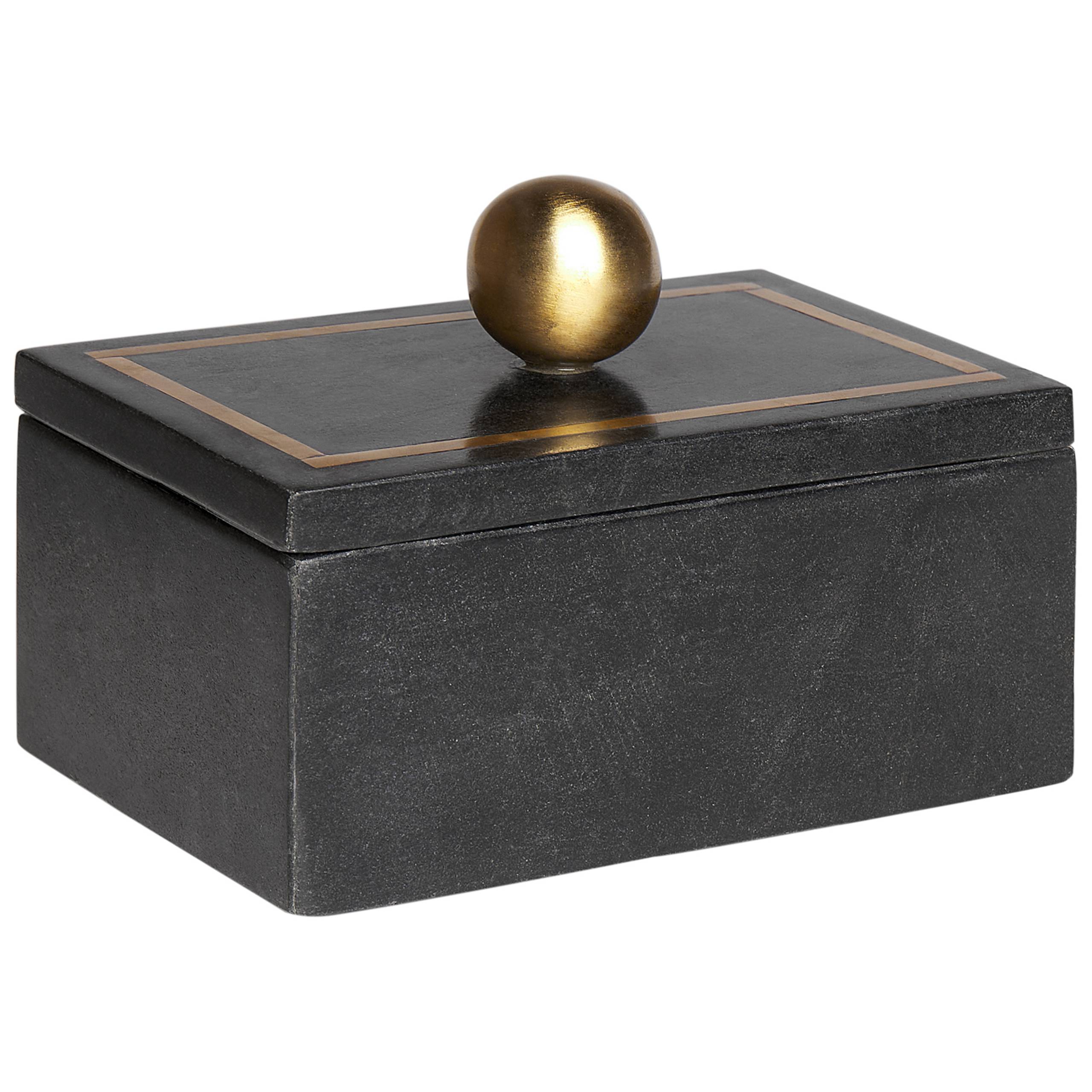 Beliani - Boîte Décorative Noire Marbre de Rangement pour Bijoux Style Moderne Glam - Image 1