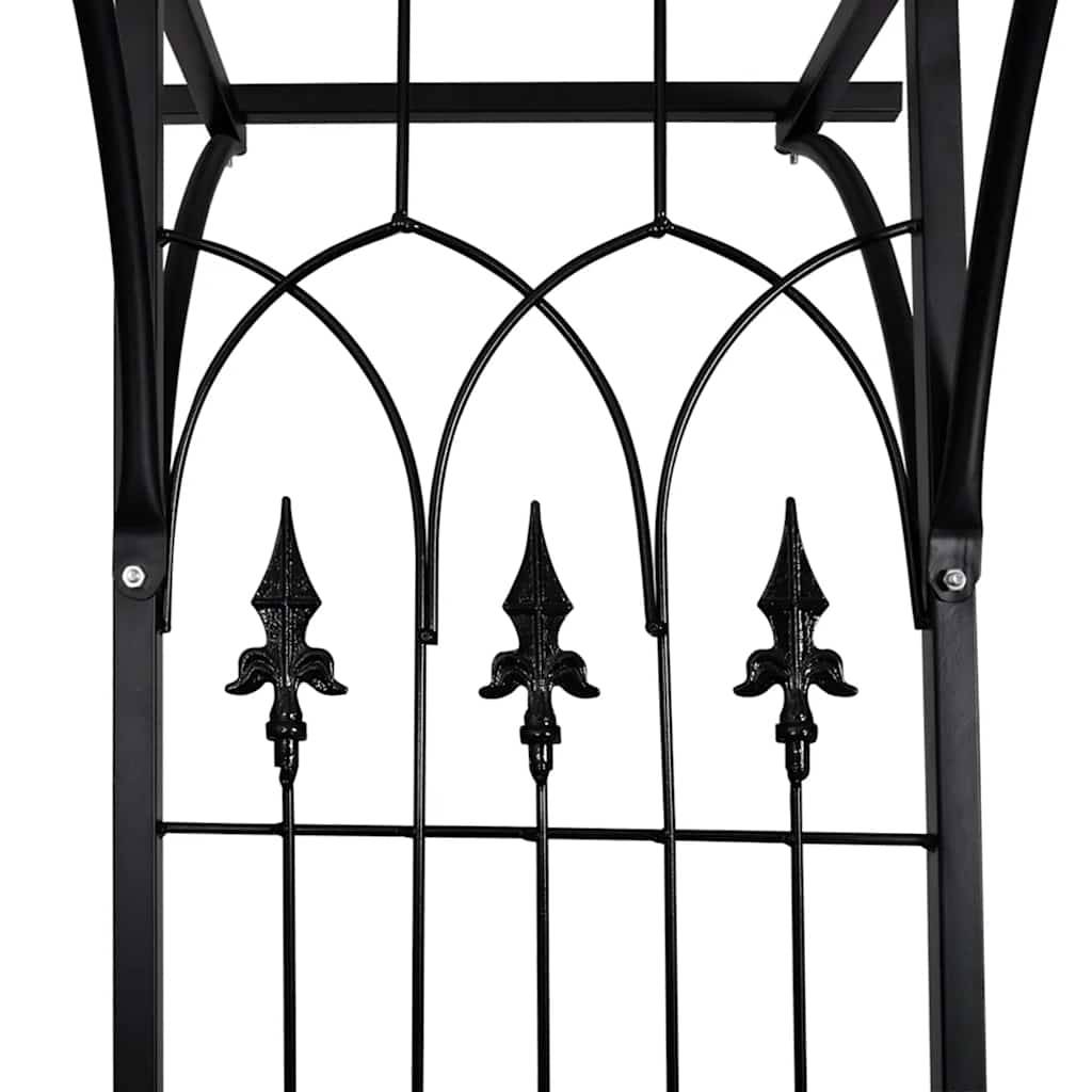 ComfortXL - Large Arche de Jardin Fer Pergola pour Entrée et Rosiers 200x52x204cm Noir - ComfortXL Outdoor Living - Image 4